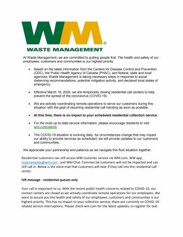 Image of Waste Management Notice Page 1 of 2
